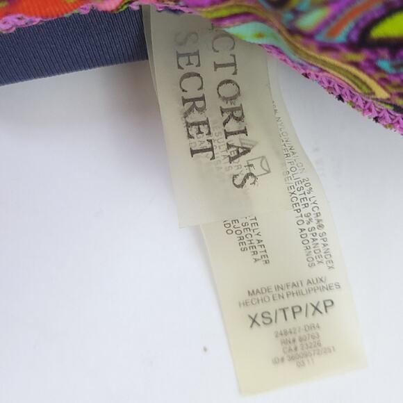 Victoria's Secret Bikini Bottom Swimsuit Size XS Purple Paisley, Foldover - Picture 5 of 6
